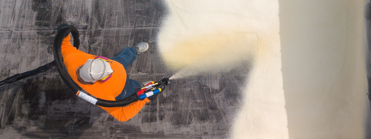 Spray foam roofing